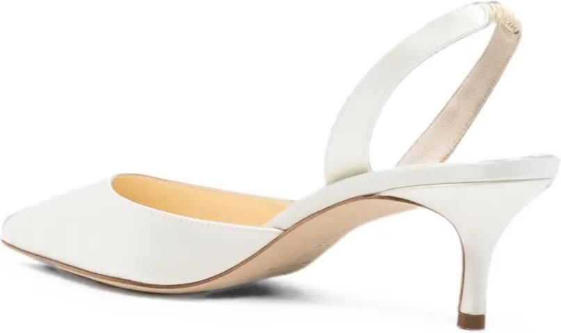 Manolo Blahnik Carolyne Bride satijnen slingback pumps Wit - Foto 3
