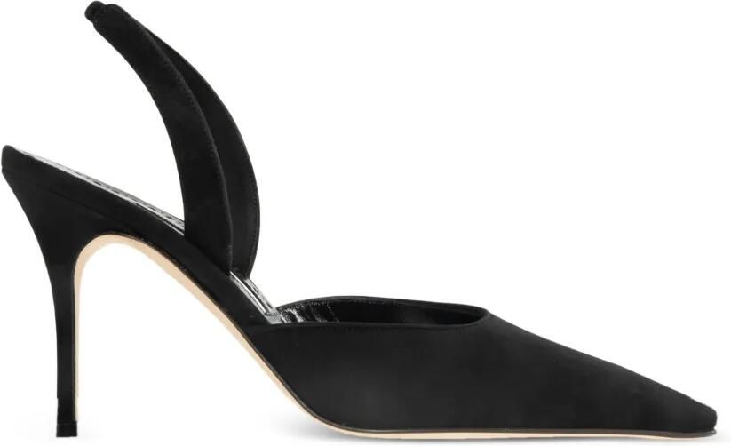 Manolo Blahnik Carolyne slingback pumps met puntige neus Zwart
