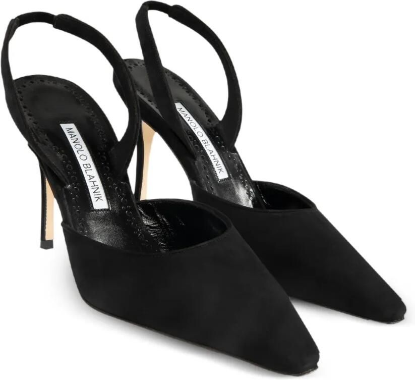Manolo Blahnik Carolyne slingback pumps met puntige neus Zwart - Foto 4
