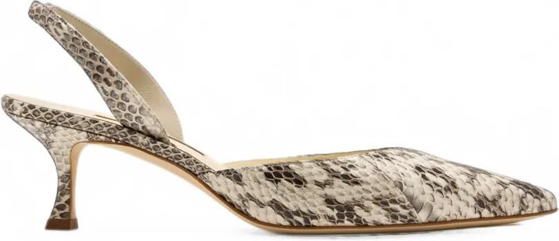 Manolo Blahnik Carolyne snakeskin-effect pumps Bruin