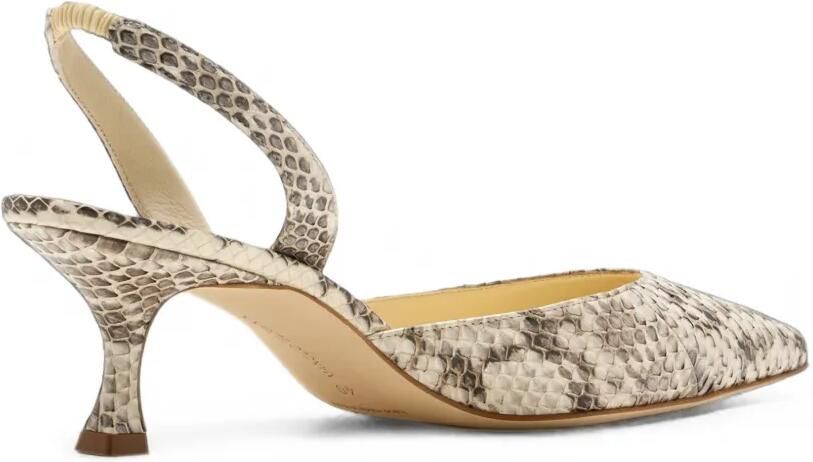 Manolo Blahnik Carolyne snakeskin-effect pumps Bruin - Foto 3