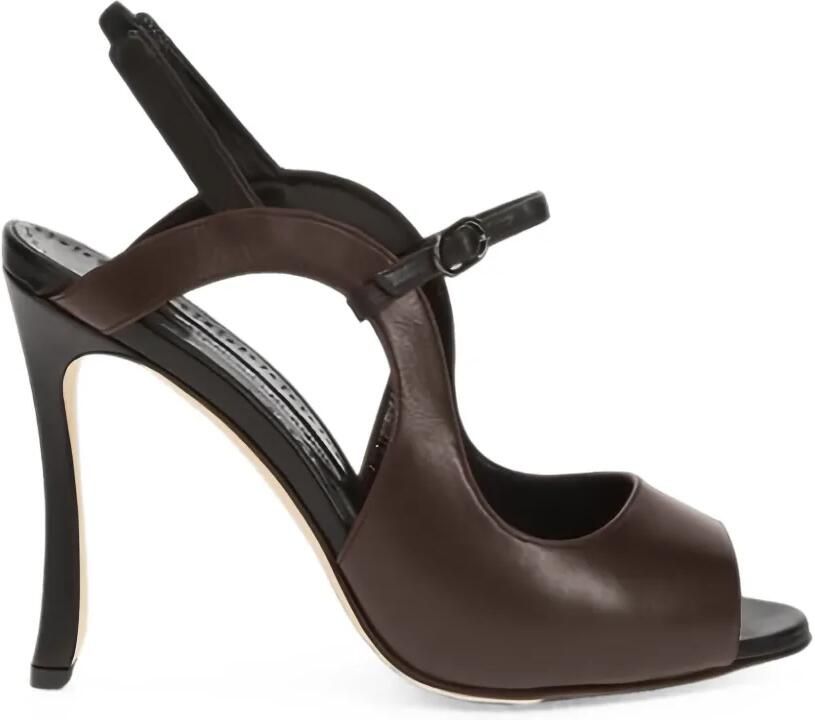 Manolo Blahnik Chungasan leren sandalen Bruin
