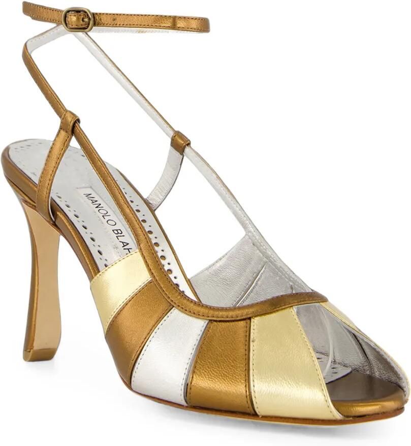 Manolo Blahnik Coludadhi metallic leather sandals Goud - Foto 2