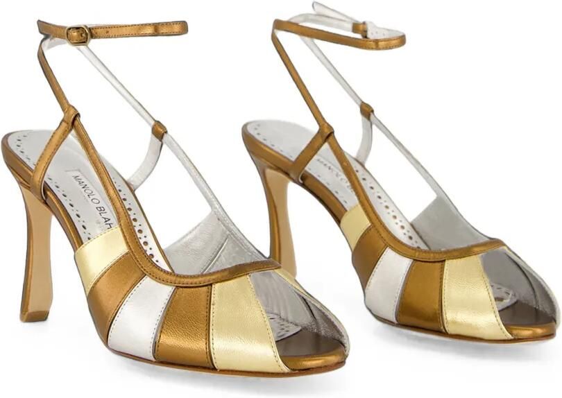 Manolo Blahnik Coludadhi metallic leather sandals Goud - Foto 4
