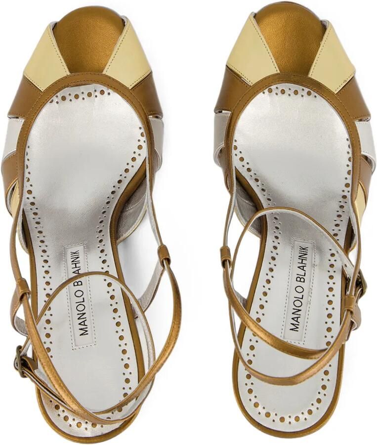 Manolo Blahnik Coludadhi metallic leather sandals Goud - Foto 3