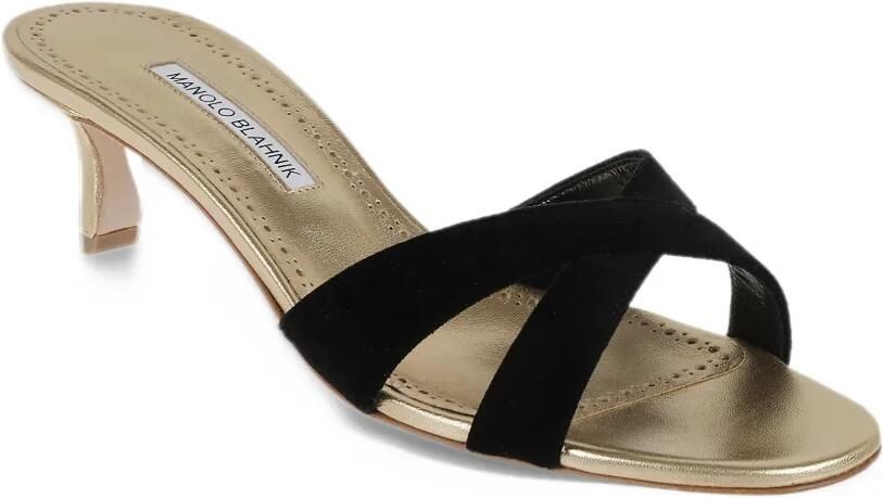 Manolo Blahnik criss-cross strap sandals Zwart - Foto 2