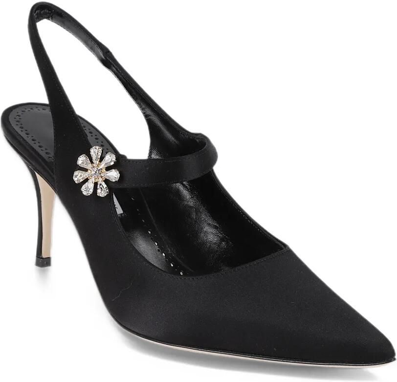Manolo Blahnik crystal-embellished slingback pumps Zwart - Foto 2