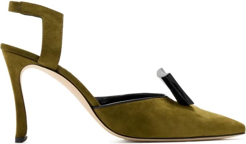 Manolo Blahnik Domitila buckle-detail pumps Groen