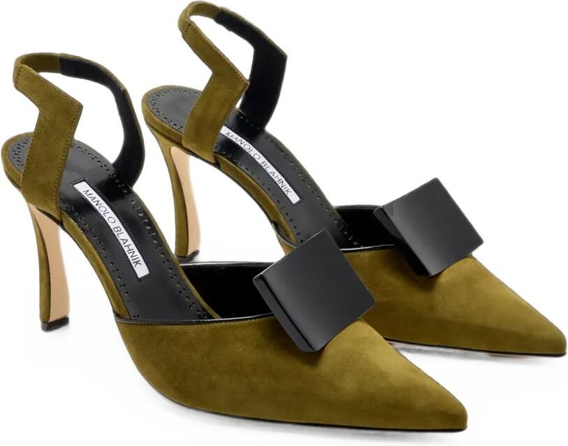 Manolo Blahnik Domitila buckle-detail pumps Groen - Foto 3