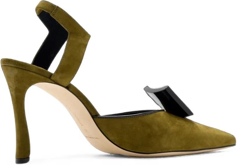 Manolo Blahnik Domitila buckle-detail pumps Groen - Foto 4