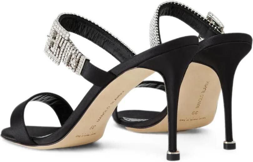 Manolo Blahnik Fibolta sandalen met kristallen gesp Zwart - Foto 5