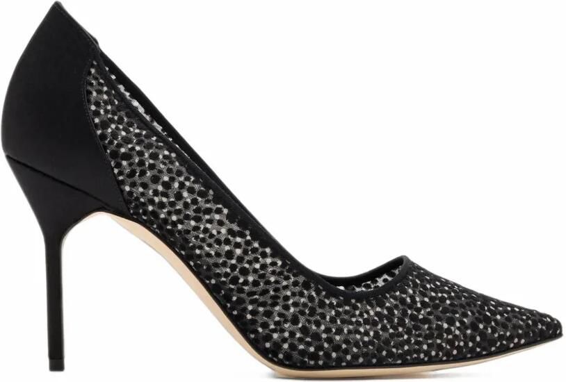 Manolo Blahnik flocked tulle pumps Zwart