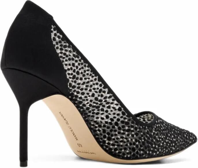 Manolo Blahnik flocked tulle pumps Zwart - Foto 4