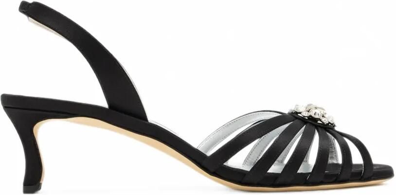 Manolo Blahnik Fulmasli sandalen verfraaid met kristallen Zwart