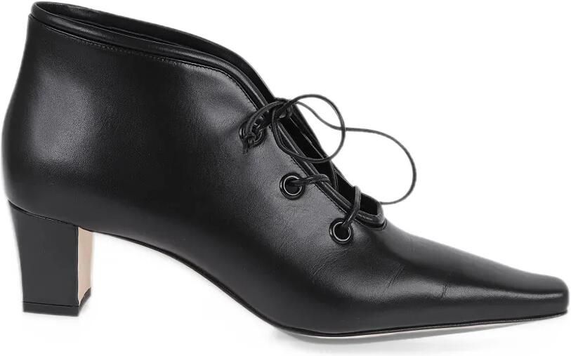 Manolo Blahnik Fuxa lace-up leather ankle boots Zwart