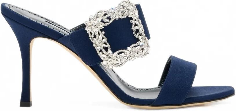 Manolo Blahnik Gable sandalen met juweelgesp Blauw