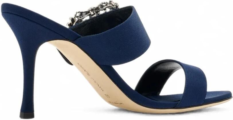 Manolo Blahnik Gable sandalen met juweelgesp Blauw - Foto 3