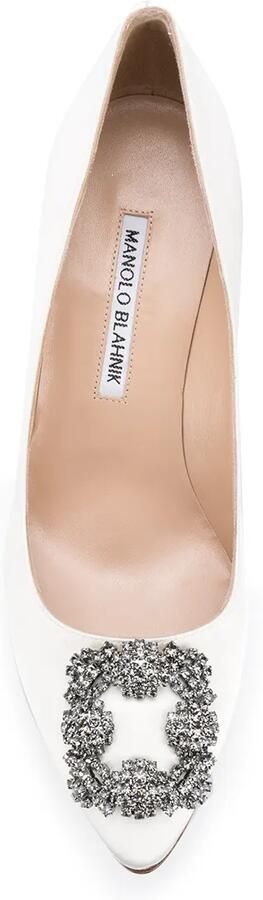 Manolo Blahnik Hangisi pumps met gesp Wit - Foto 4