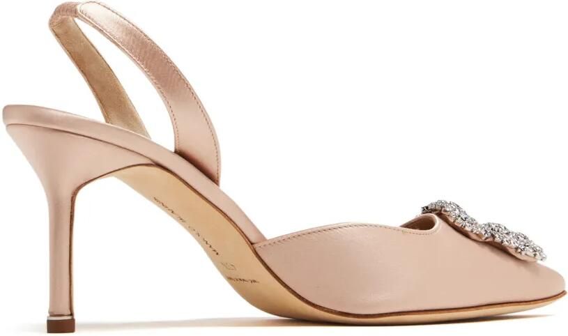 Manolo Blahnik Hangisi pumps met kristallen gesp Beige - Foto 3