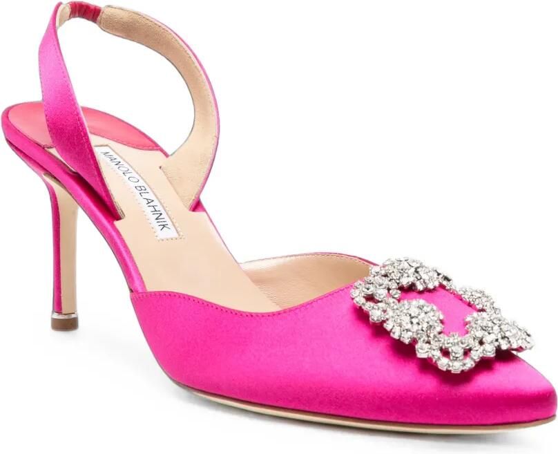 Manolo Blahnik Hangisi pumps met kristallen gesp Roze - Foto 2