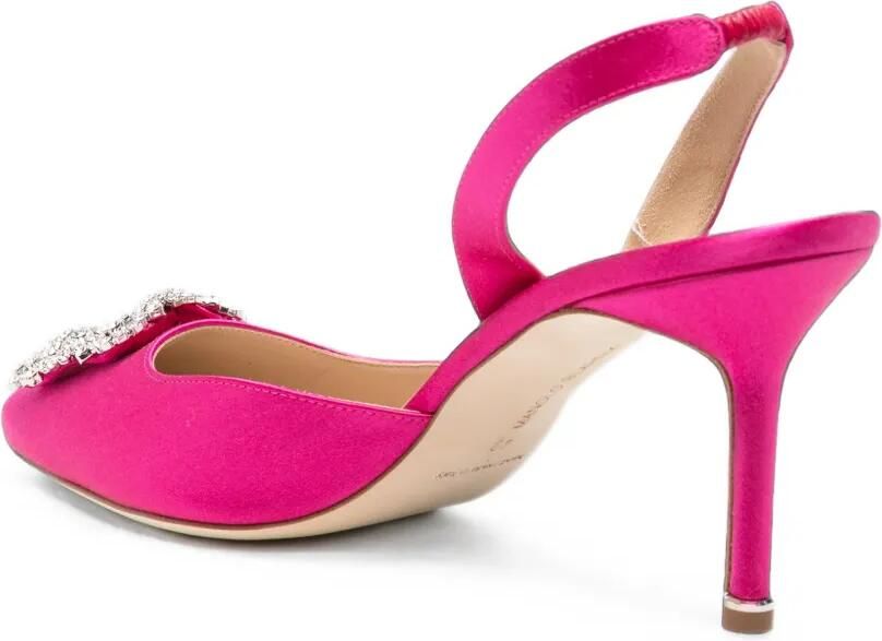 Manolo Blahnik Hangisi pumps met kristallen gesp Roze - Foto 3