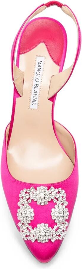Manolo Blahnik Hangisi pumps met kristallen gesp Roze - Foto 4