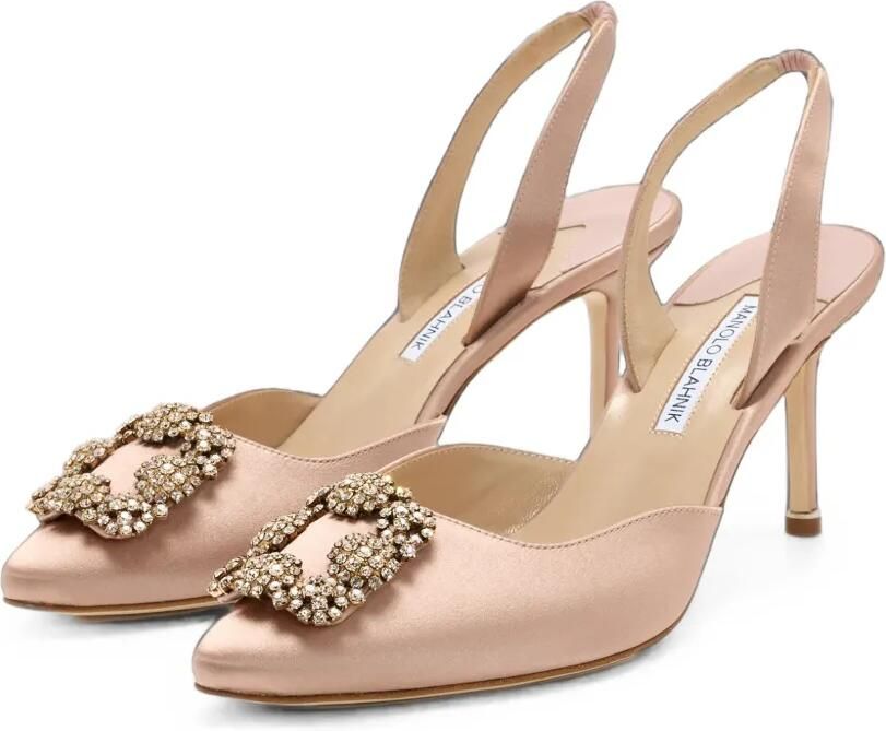 Manolo Blahnik Hangisi pumps met kristallen gesp Roze - Foto 3