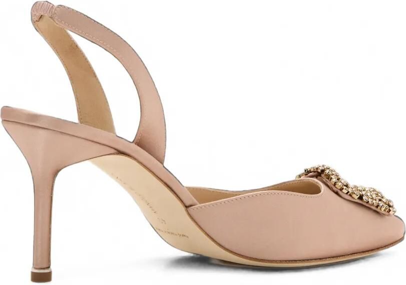 Manolo Blahnik Hangisi pumps met kristallen gesp Roze - Foto 4