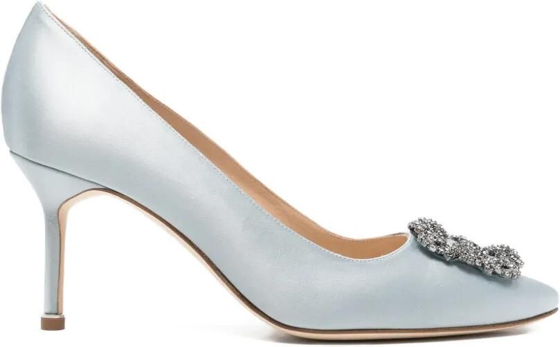 Manolo Blahnik Hangisi pumps verfraaid met kristallen Blauw