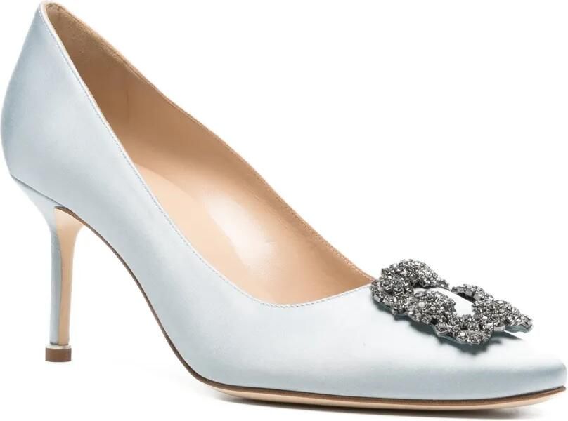 Manolo Blahnik Hangisi pumps verfraaid met kristallen Blauw - Foto 3