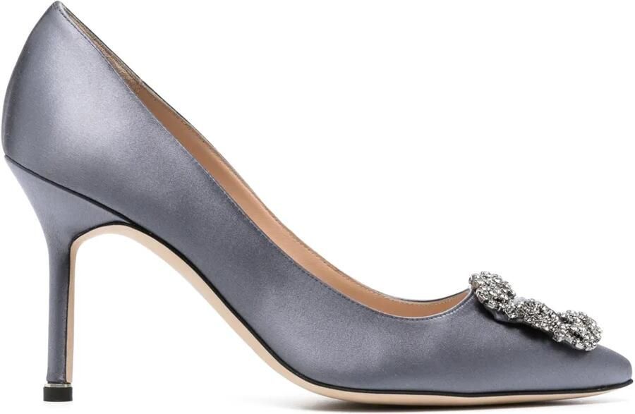 Manolo Blahnik Hangisi satijnen pumps Blauw