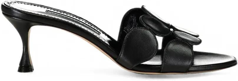 Manolo Blahnik Haribal leren sandalen met applicatie Zwart