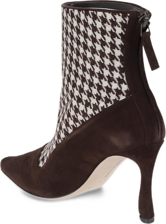 Manolo Blahnik houndstooth-pattern suede ankle boots Bruin - Foto 2