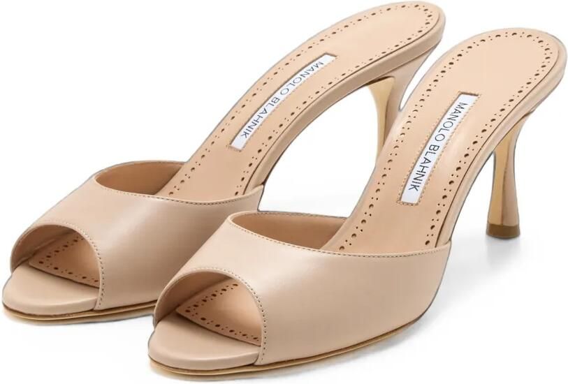Manolo Blahnik Jada leren muiltjes Beige - Foto 3