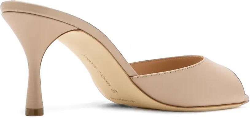 Manolo Blahnik Jada leren muiltjes Beige - Foto 4