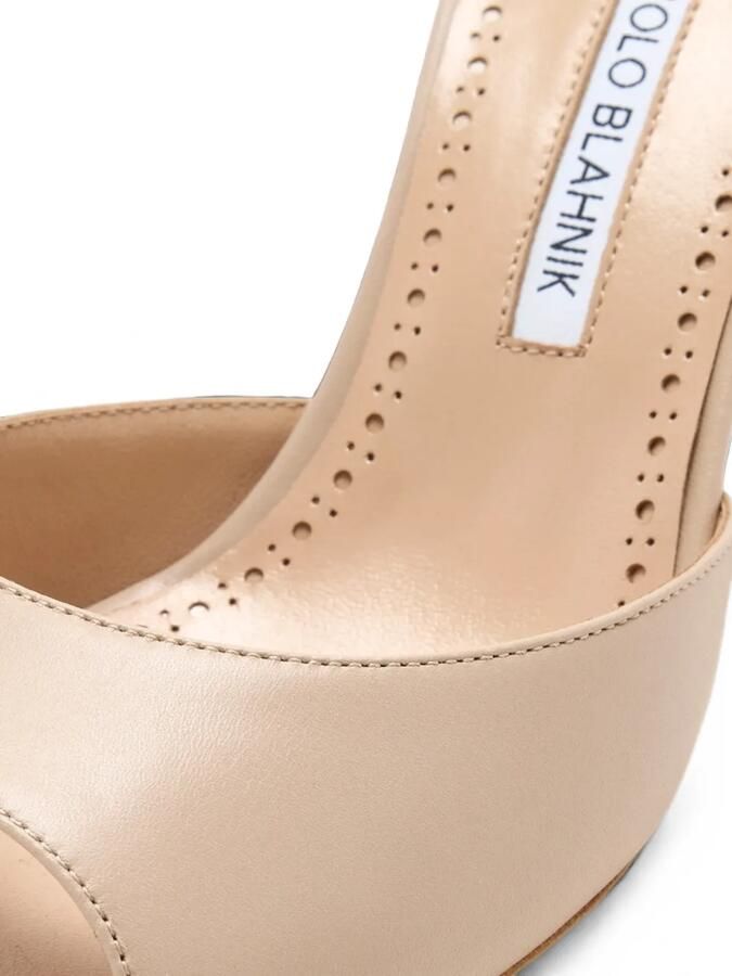 Manolo Blahnik Jada leren muiltjes Beige - Foto 2