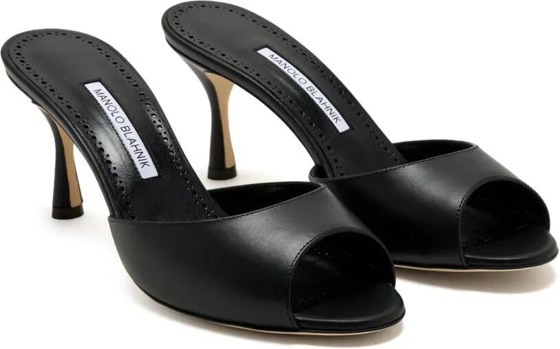 Manolo Blahnik Jada muiltjes met brogue-detail Zwart