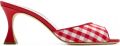 Manolo Blahnik Jadara muiltjes met gingham ruit Rood - Rood