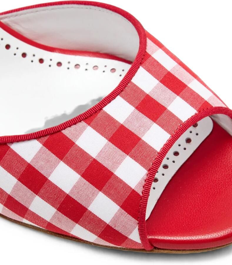 Manolo Blahnik Jadara muiltjes met gingham ruit Rood - Foto 2