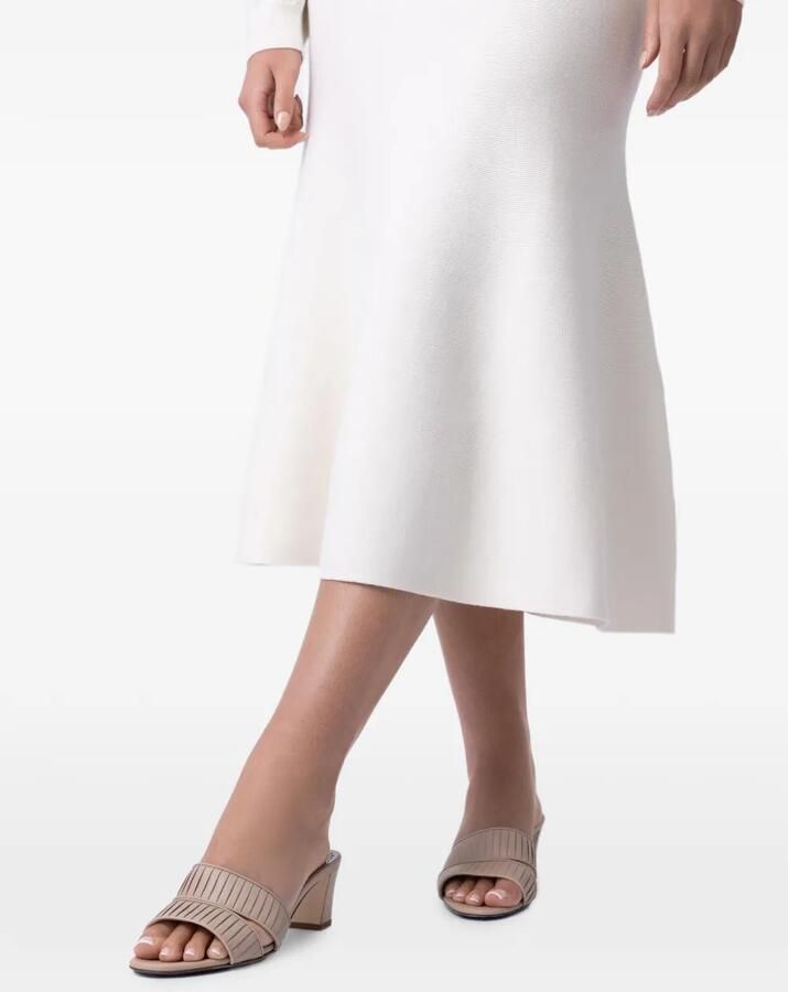Manolo Blahnik Lusinamu geplooide leren sandalen Beige - Foto 3