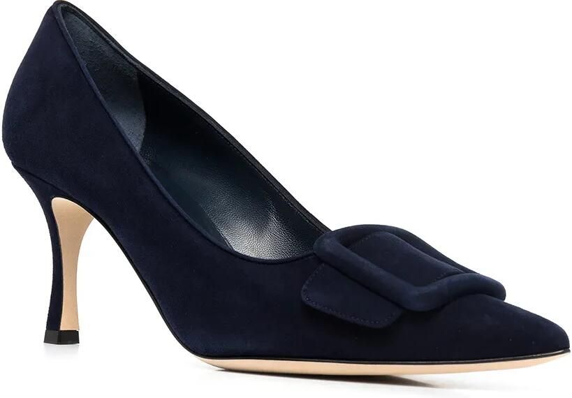 Manolo Blahnik Maysale fluwelen pumps Blauw - Foto 3