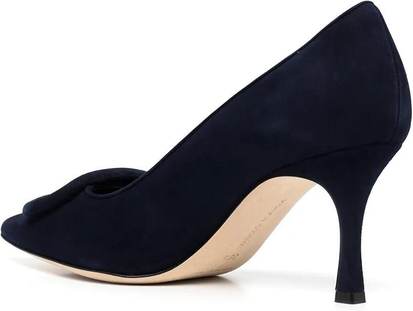 Manolo Blahnik Maysale fluwelen pumps Blauw - Foto 2
