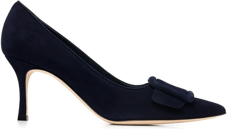 Manolo Blahnik Maysale fluwelen pumps Blauw