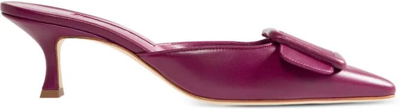 Manolo Blahnik Maysale muiltjes met gesp Paars