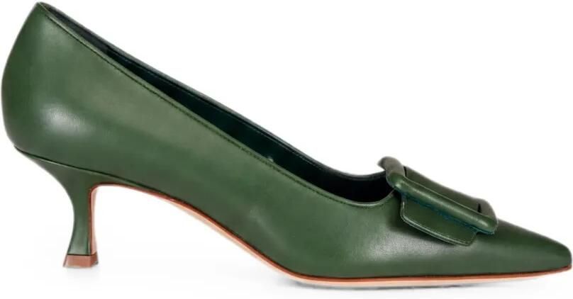 Manolo Blahnik Maysale pumps met puntige neus en gespdetail Groen