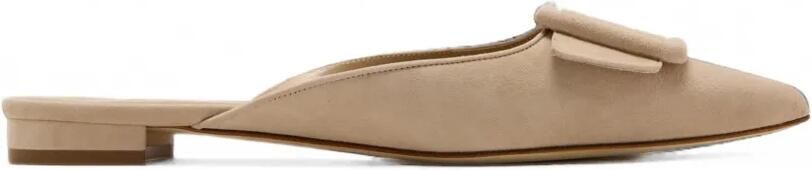 Manolo Blahnik Maysale suède muiltjes Beige