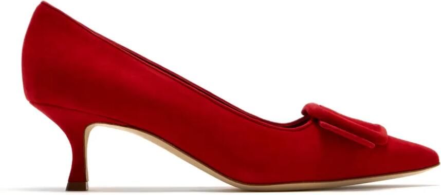Manolo Blahnik Maysale suède pumps Rood