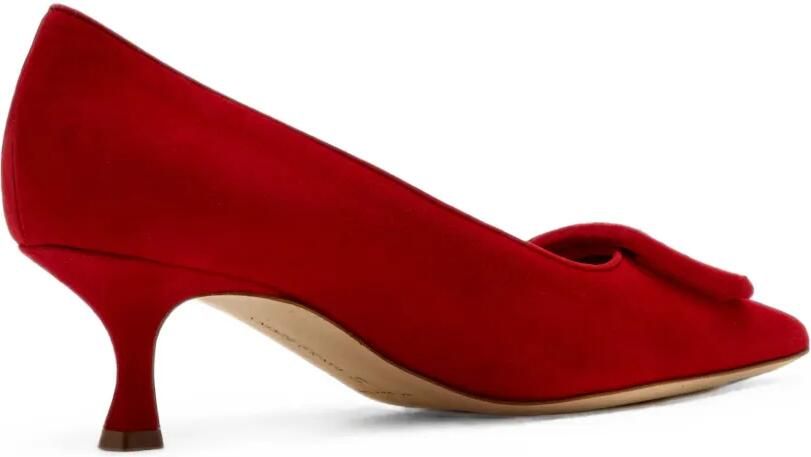 Manolo Blahnik Maysale suède pumps Rood - Foto 4
