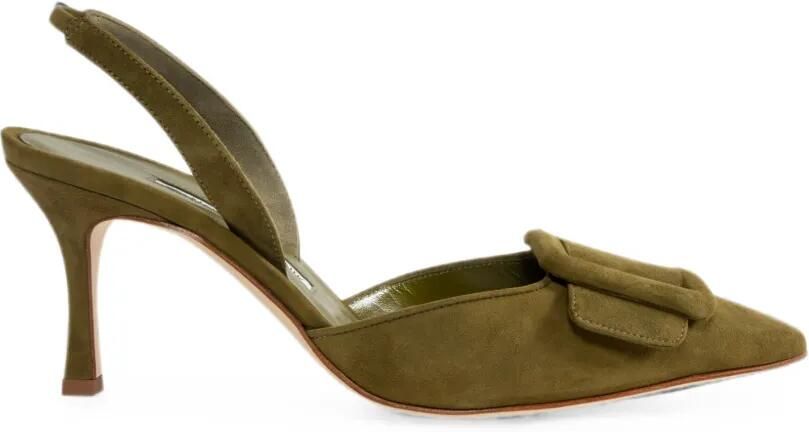 Manolo Blahnik Maysli muiltjes met gespdetail Groen