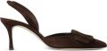 Manolo Blahnik Maysli pumps met gesp-detail Bruin - Bruin